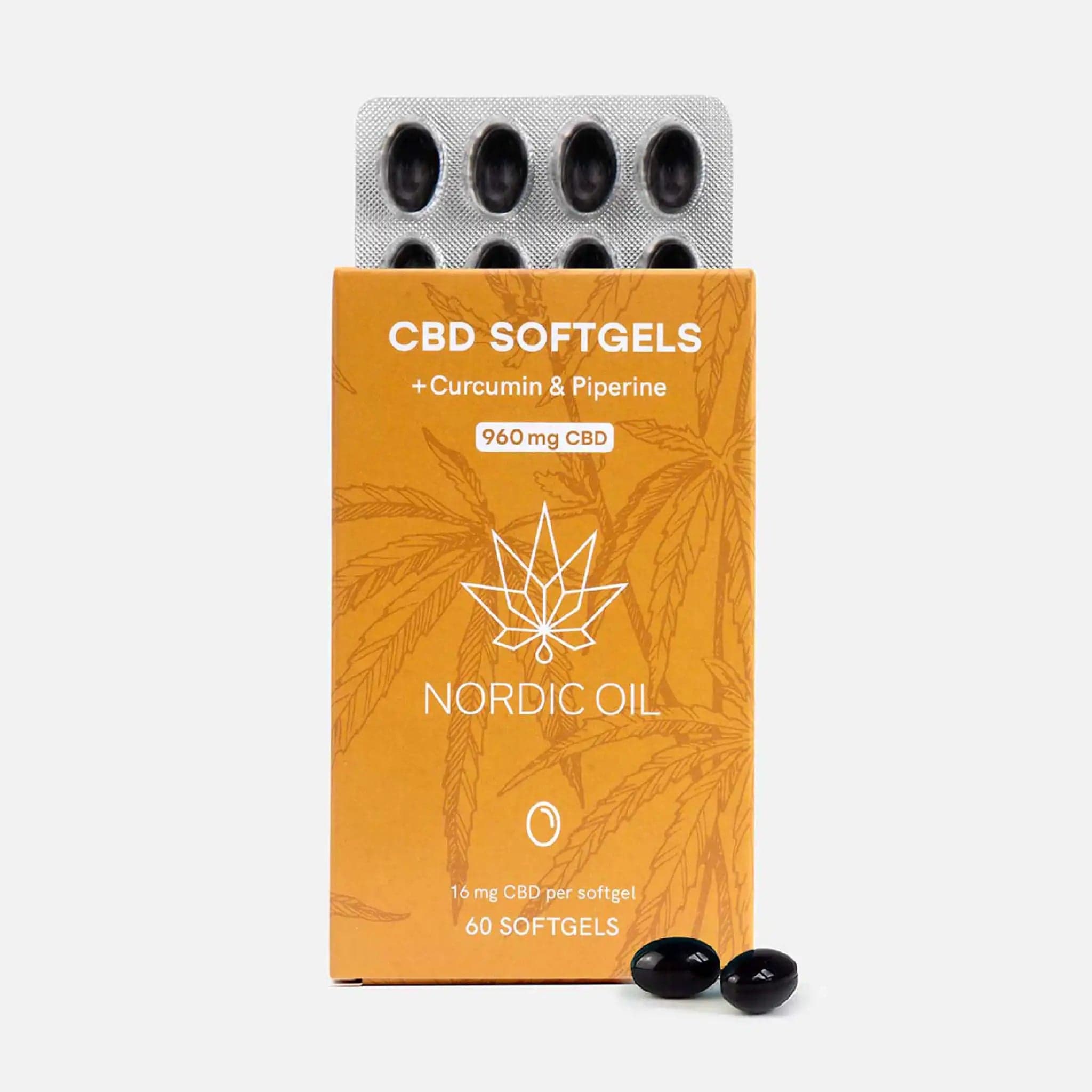 Nordic Oil CBD Capsules 960mg with Curcumin