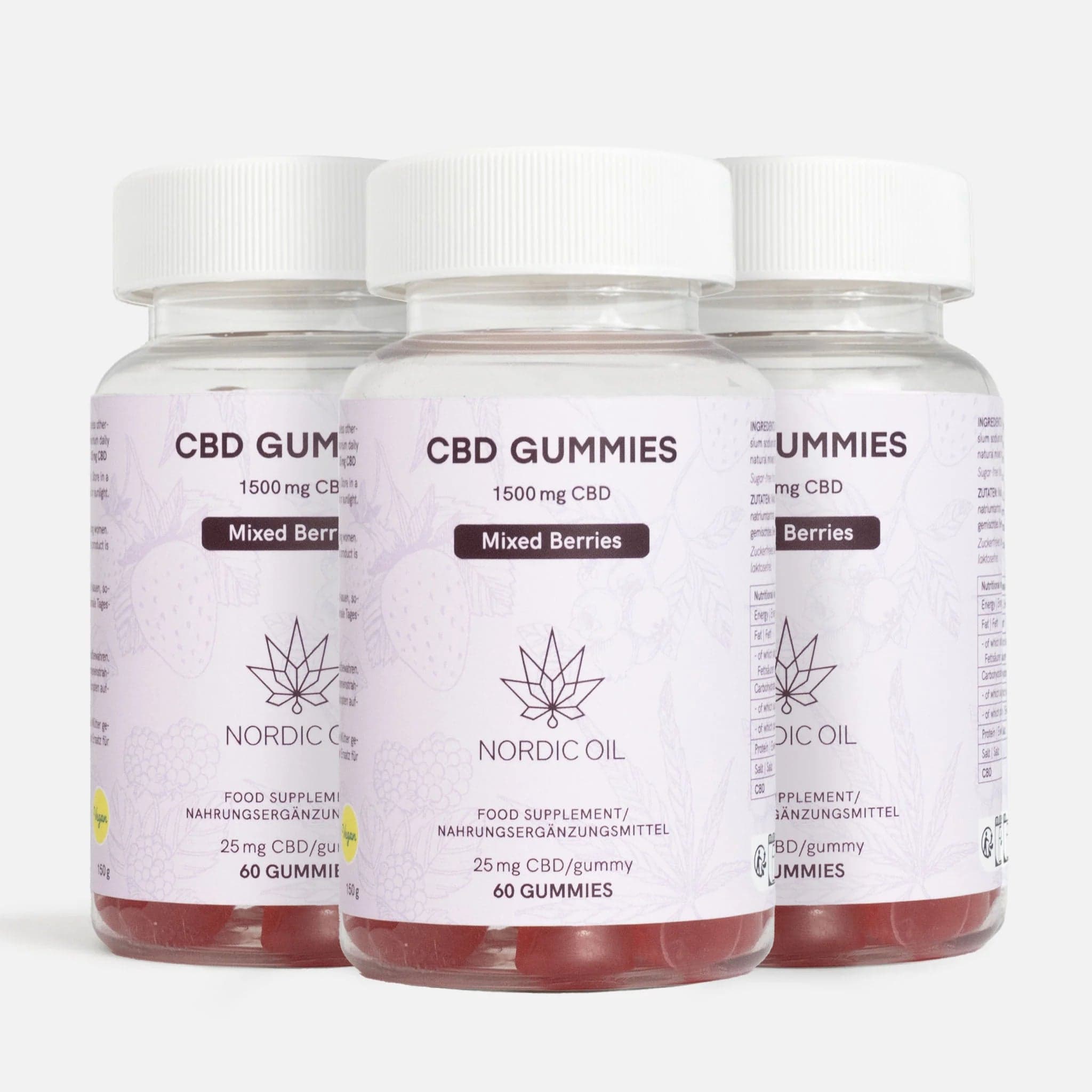 Nordic Oil CBD Gummies Berries 3-Pack