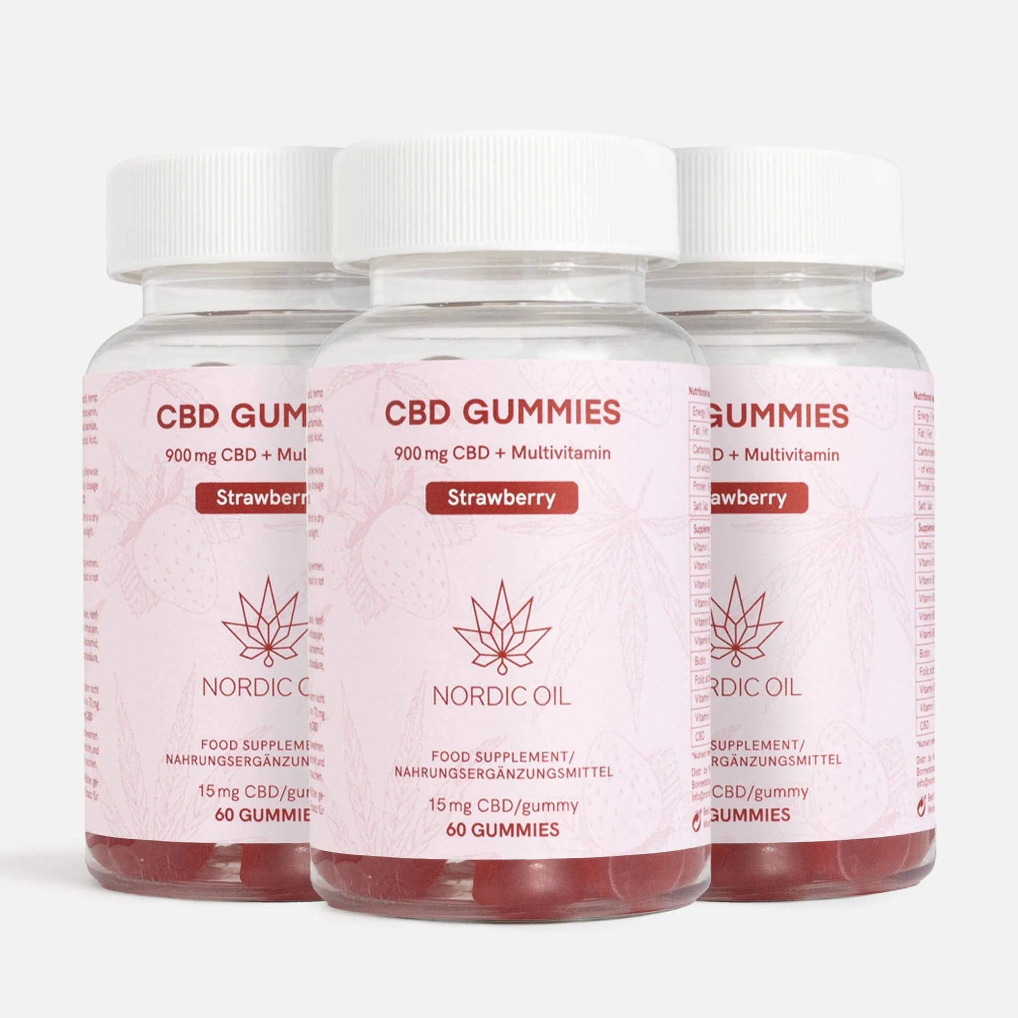 Nordic Oil CBD Gummies Strawberry 3-Pack